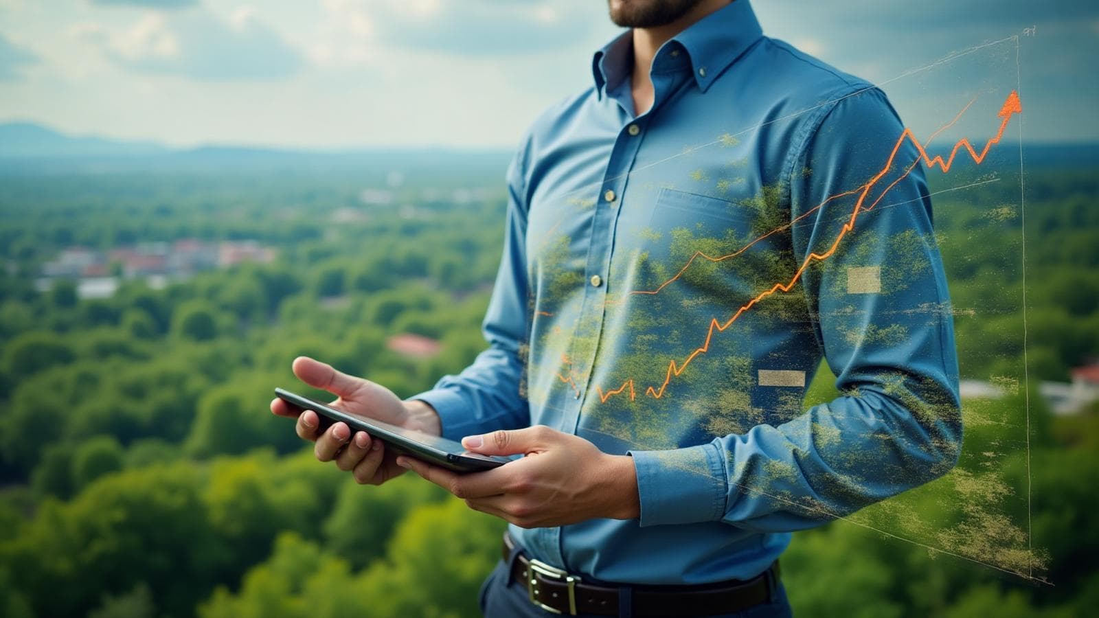 Investing in land - aerial view of farmland
