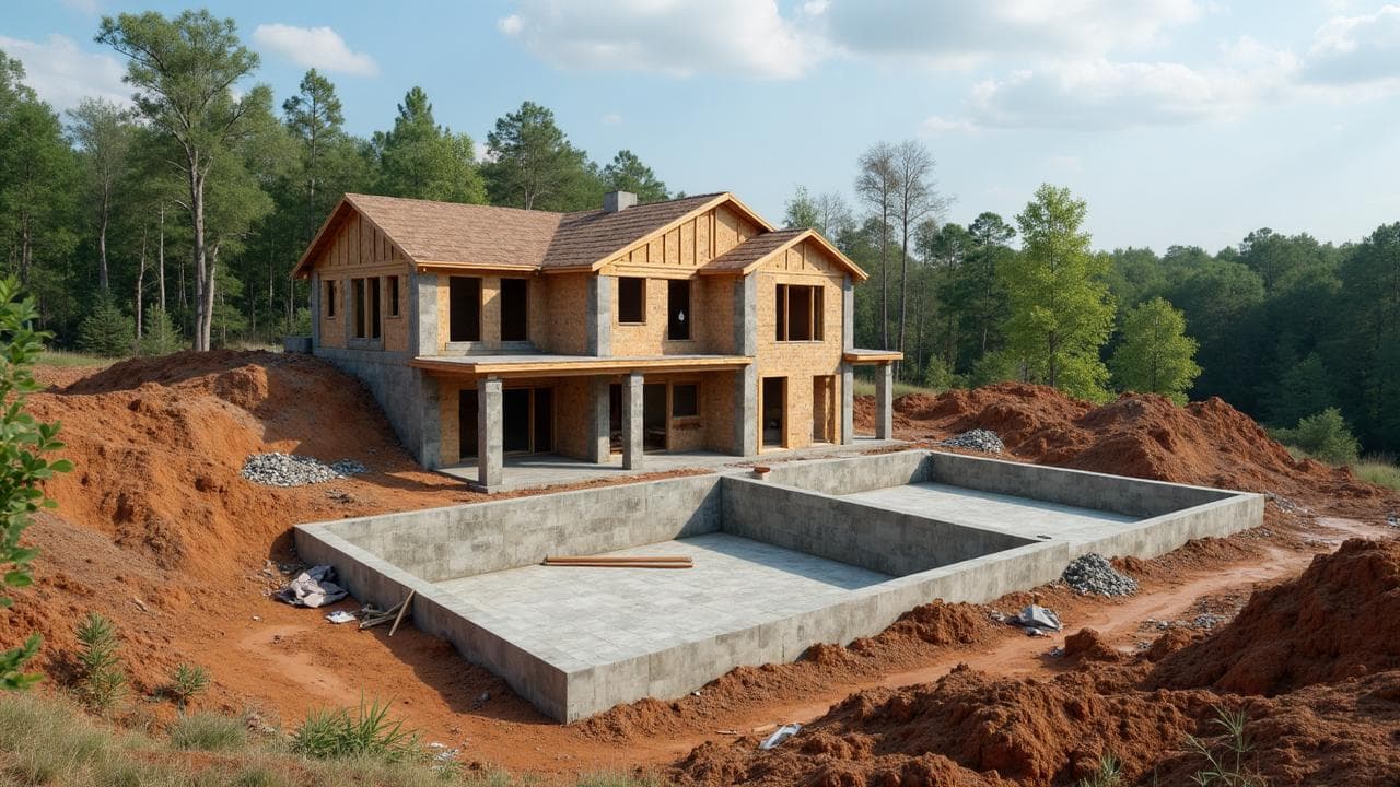 Steps to building a house on raw land - construction site