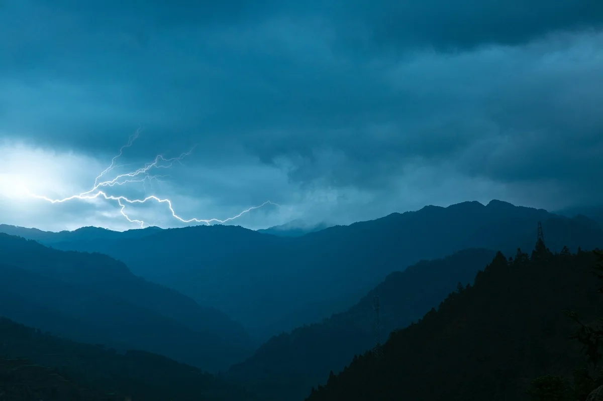 Storm clouds over mountains - weather safety for camping